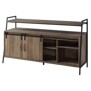 Modern TV Stand with 2 Cabinet & 3 Shelves for TV up to 55 in, TV Console Table for Living Room