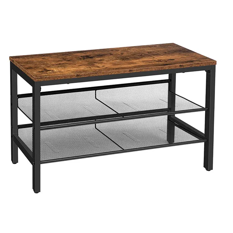 3-Tier Shoe Rack Industrial Shoe Organizer Storage Bench Shoe Bench