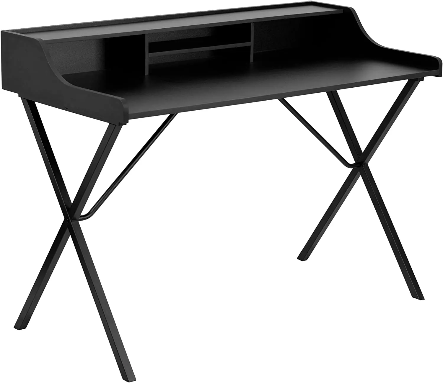 Black Computer Desk with Top Shelf computer  table