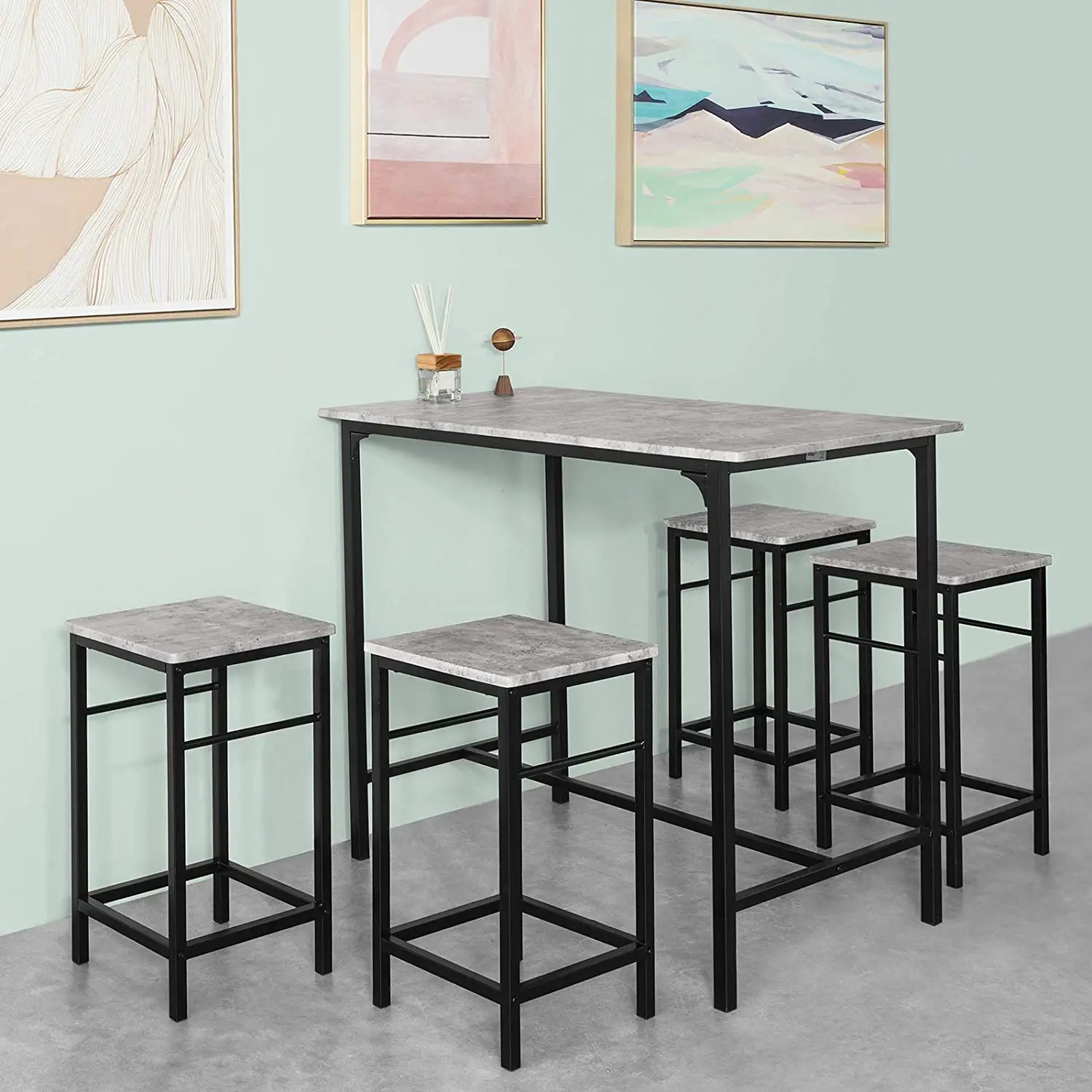New Design Furniture 5 Piece Dining Set Recyclable Height Simple Dining Table Set With Counter And Pub Height Us Stock